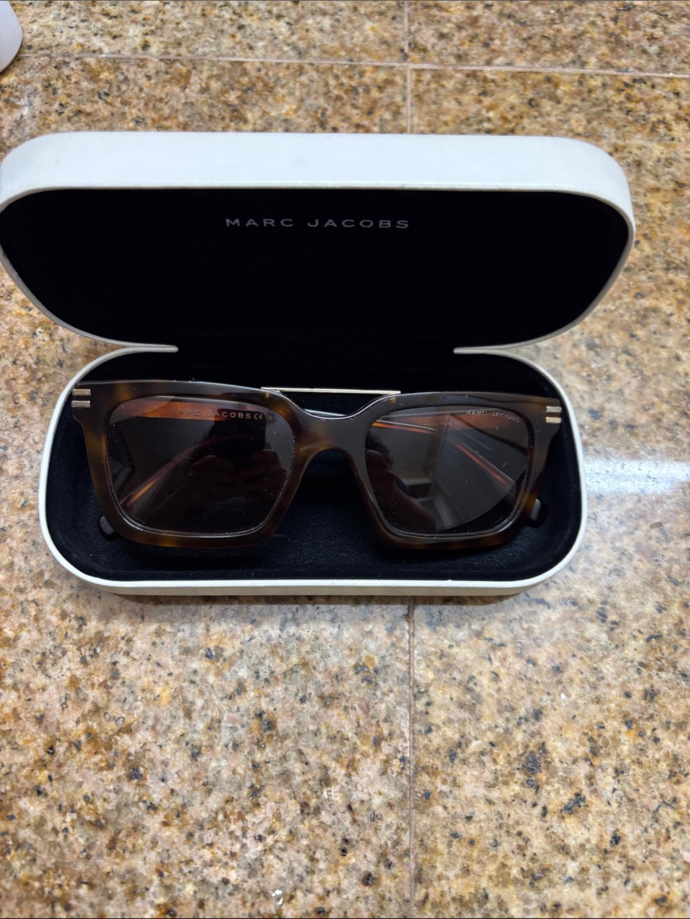 Marc Jacobs Brown Tortoise Square Sunglasses